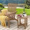 18 Inch Set of 2 Round Outdoor Adirondack Side Tables with Slatted Design and X-Shaped Structure